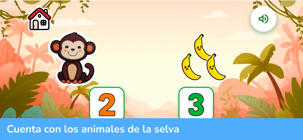 Números y animales de la selva